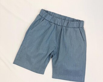 Leichte Leinen-Shorts in hellblau