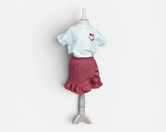 Skort, ein Hosenrock mit Rüschen