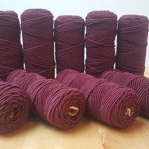 Bourgogne 1,5 mm Macrame Supra Fil de cordon 75 m Excellent pour sac, sac à main, ceinture, sous-verres, paillasson, panier, plat mat cadeaux d’anniversaire