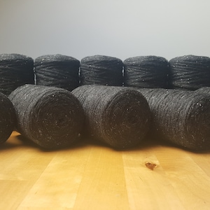 Silvery Black 3 mm Macrame Cord 250 gr %100 Soft Cotton Silvery Yarn Thread Crocheting Knitting