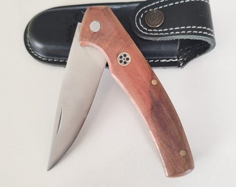 Custom Wood Handle Handmade Liner Lock Folding Knife - Gift for Him- Personalized Knife- Engraved Knife - Christmas Gifts - Groomsmen Knives