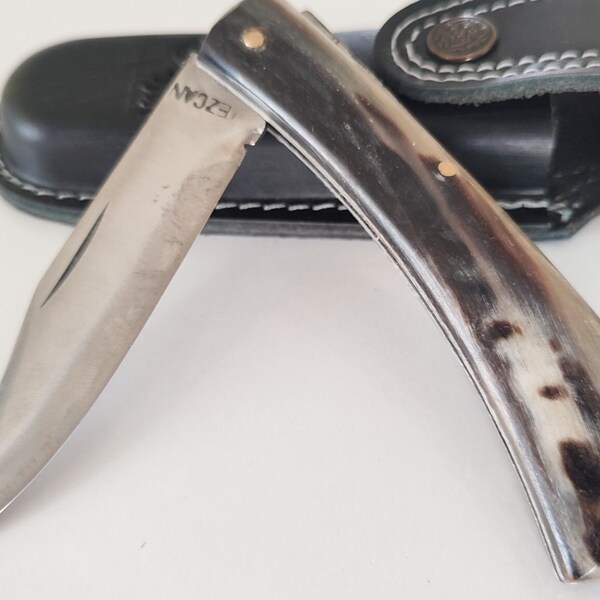 Ram's Horn Handle Handmade Folding Knife - Gift for Him- Personalized Knife-Engraved Knife - Christmas Gifts - Groomsmen Knives
