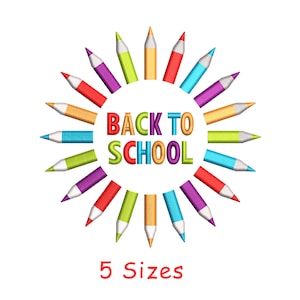 Back To School Pencils Monogram Machine Embroidery Design File, School Supplies Embroidery Pattern File, School Monogram Embroidery File