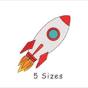 Space Shuttle Machine Embroidery Design File 5 Sizes, Space Rocket Embroidery Design, Baby Boy Embroidery File, Astronaut Rocket Embroidery