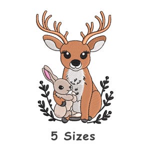 Deer Embroidery Design 5 Sizes / Fawn Embroidery Design Baby Embroidery Design Digital Download for Embroidery Machines / Digital File