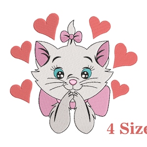 Cute love cat machine embroidery design file 4 sizes animal  etsy Cute love cat machine embroidery design file 4 sizes animal  etsy