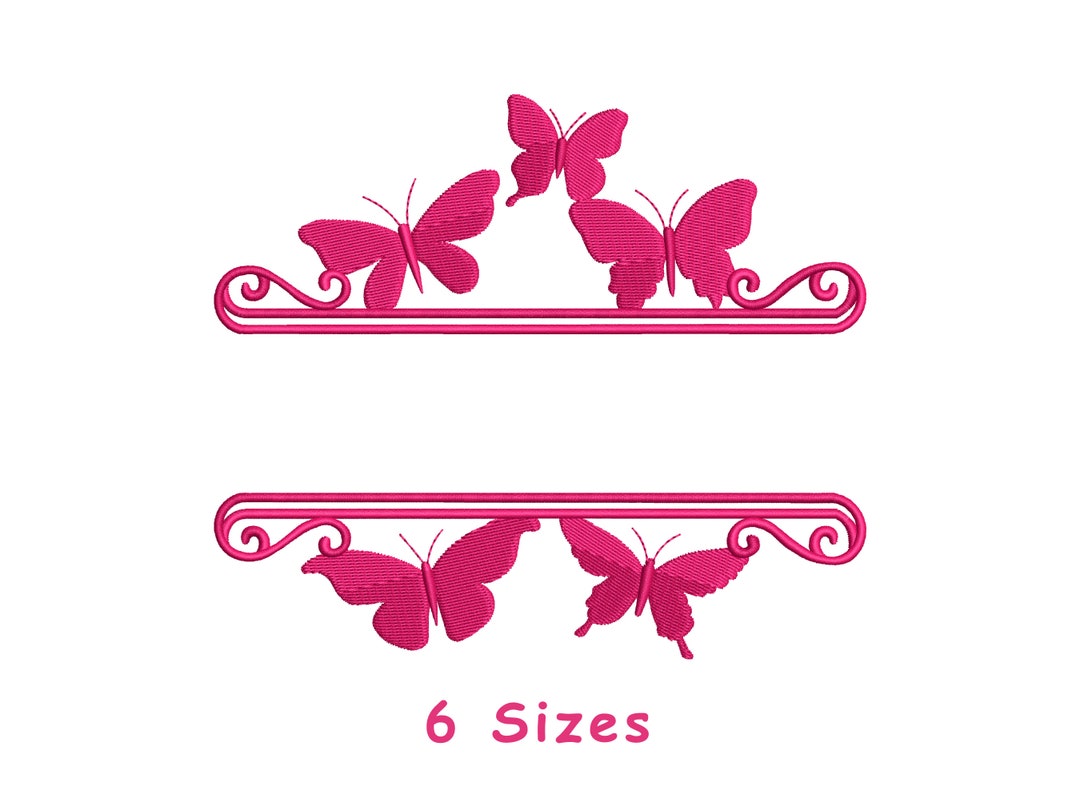 Split Butterfly Machine Embroidery Design File 4 Size, Split Name ...
