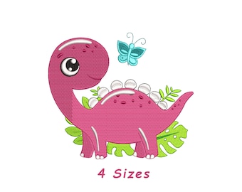 Uroczy wzór do haftu z dinozaurem – wzór maszynowy Brontosaurus (PES JEF)