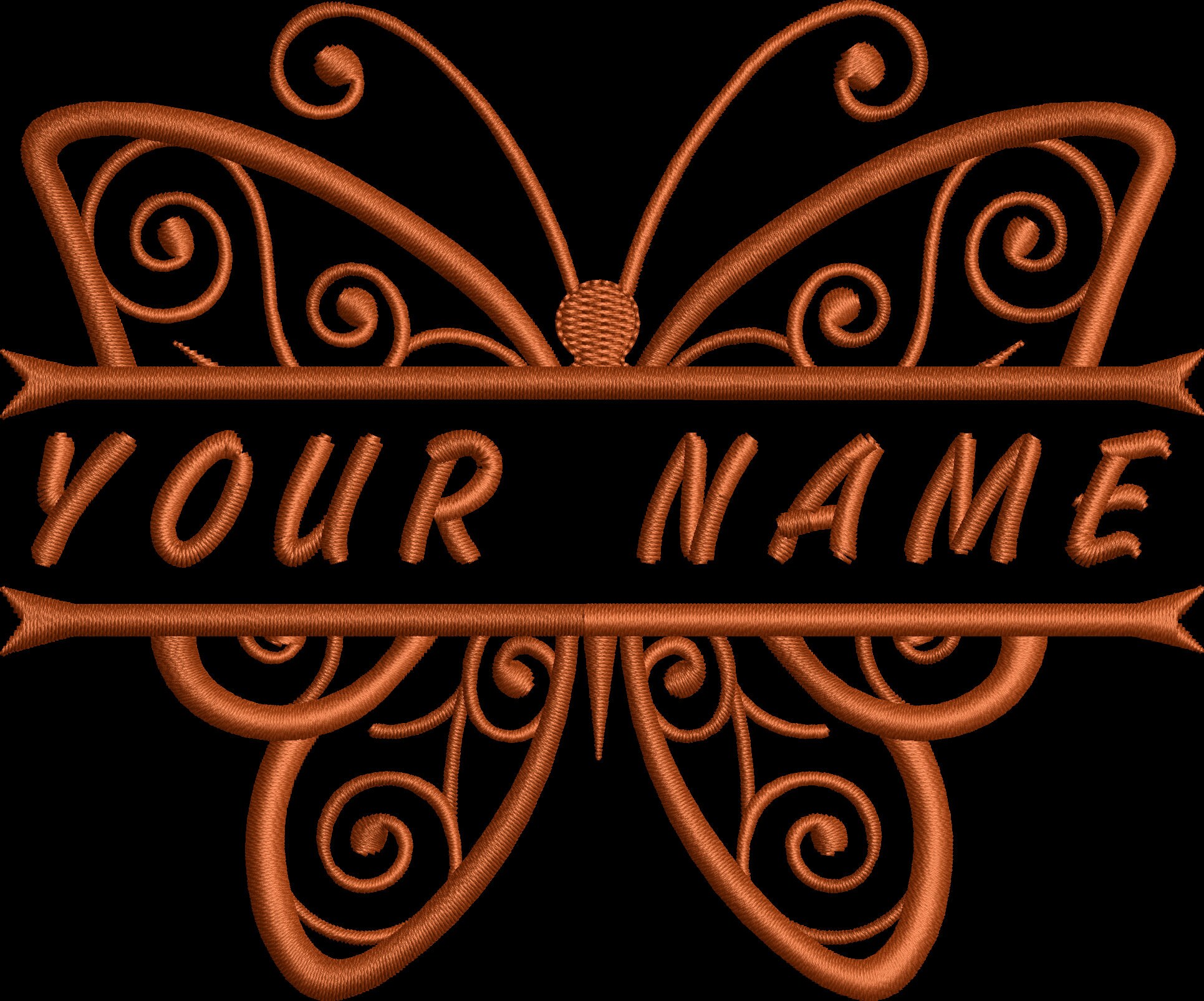 Split Butterfly Machine Embroidery Design File 4 Size, Split Name ...