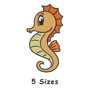Sea Horse Machine Embroidery Design 5 Sizes, Sea Embroidery Design, Embroidery Patterns, Sea Horse Embroidery Files, Instant Download