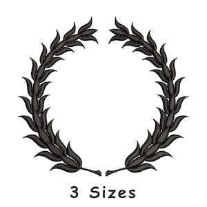 Leaf Laurel Wreath Embroidery Design 3 Sizes, Monogram Frame Embroidery Design, Leaf Wreath Embroidery Design - Instant Download