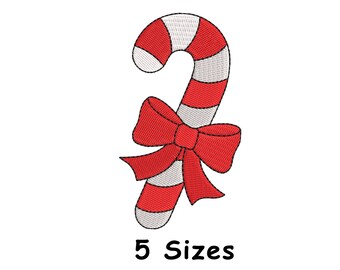 Zuckerstange Stickdatei, Weihnachten Schleife Stickerei, Urlaub Maschinenstickerei, Weihnachten Stickdatei - Instant Download