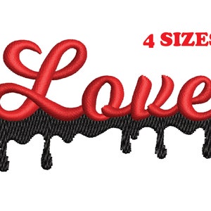 Love Font Embroidery Design: Valentine&#39;s Day Decor (4 Sizes) (Digital File)