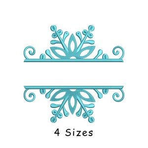 Pode incluir: Um quadro de monograma dividido com um design de floco de neve azul. O quadro é perfeito para adicionar um toque personalizado aos seus projetos. Ele vem em 4 tamanhos.