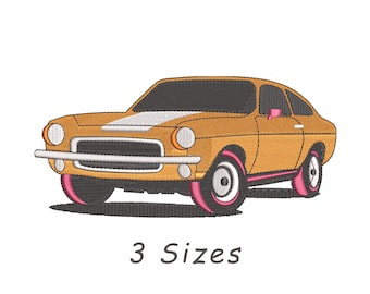 Mustang Car Embroidery Design – Vintage Classic Car Pattern (Instant Download)