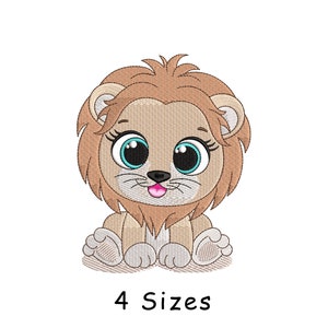 Cute Baby Lion Machine Embroidery Design 4 Sizes, Lion Embroidery Design, Baby Lion Embroidery File, Animal Embroidery, Zoo Embroidery