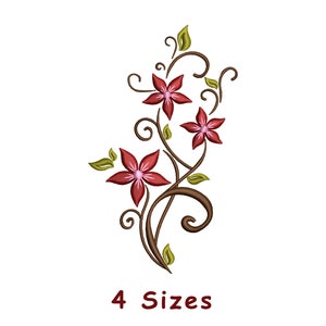 Floral Flower Bunch Machine Embroidery Design File 4 Tailles, Floral Bouquet de fleurs Motif de broderie FLoral Embroidery File Pes, Dst, Jef