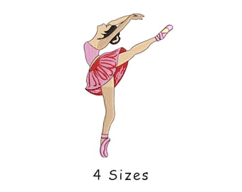 Ballerina Dancer Machine Embroidery Design File 4 Size, Girls Embroidery, Baby Girl Embroidery Design, Ballet embroidery, Towel Embroidery