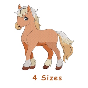 Cute Baby Horse Machine Embroidery Design 4 Sizes - Farm Animal Embroidery Designs File - Horse Ranch embroidery File, Pony Embroidery