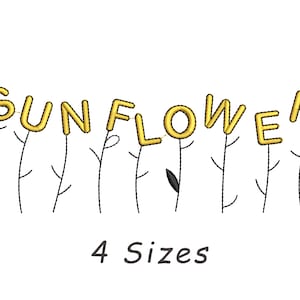 Sunflower Machine Embroidery Design File 4 Sizes, Sunflower Embroidery Designs, Sunflower Logo Embroidery,Sunflower Digital Embroidery, Pes