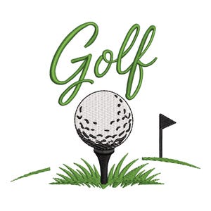Golf Stickdatei, Golf Ball Stickmuster, Golf Liebhaber Maschinenstickdatei, Golf Platz Stickmuster, Stickmuster in 5 Grössen PES DST JEF