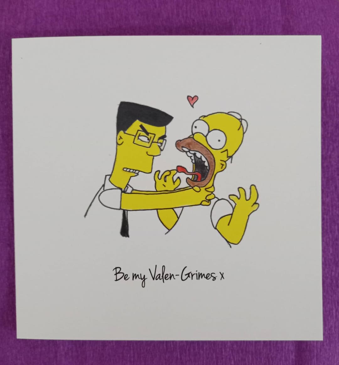 The Simpsons Frank Grimes Valengrimes Card Etsy