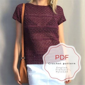 Crochet Summer Top Pattern PDF – Women’s Easy Crop Top – Beginner Crochet Top Tutorial
