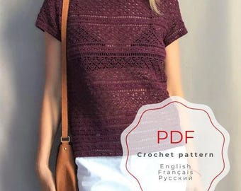 Crochet Summer Top Pattern PDF – Women’s Easy Crop Top – Beginner Crochet Top Tutorial