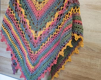 Crochet Shawl Pattern Forest Bohemia – Crochet chart (diagram) only  – Shawl Easy Crochet Pattern PDF