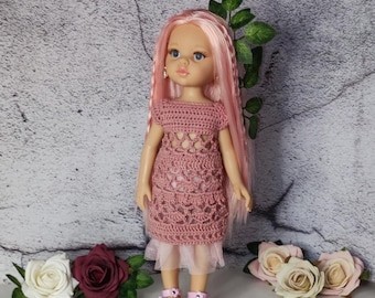 Dandelion dress for paola Reina doll 12,5 inch, PDF crochet pattern for fashion doll
