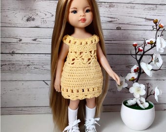 Dandelion dress for paola Reina doll 12,5 inch, PDF crochet pattern for fashion doll