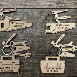Dad Keychain from Kids | for dad | for grandpa | Father's Day gift | tool keychain