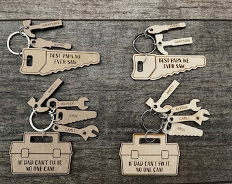 Dad Keychain from Kids | for dad | for grandpa | Father's Day gift | tool keychain