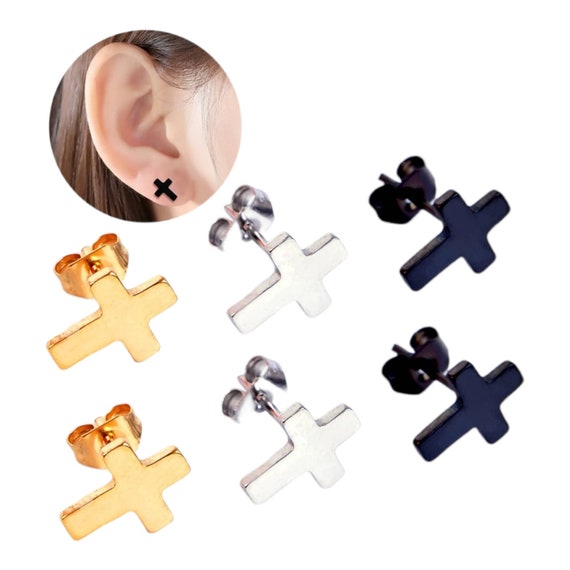Cross Studs Earrings Made of Stainless 