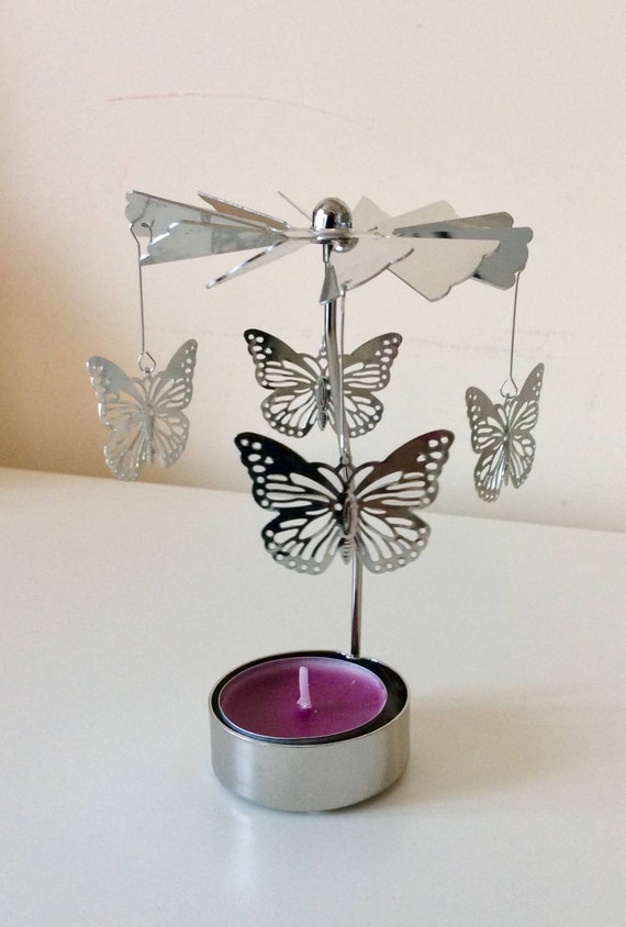 Anglaspel Rotary Butterfly Carousel Candle Holder New and Boxed 