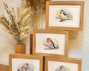 Aquarell Vögel Postkarten 4er Set