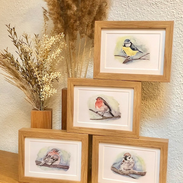 Aquarell Vögel Postkarten 4er Set