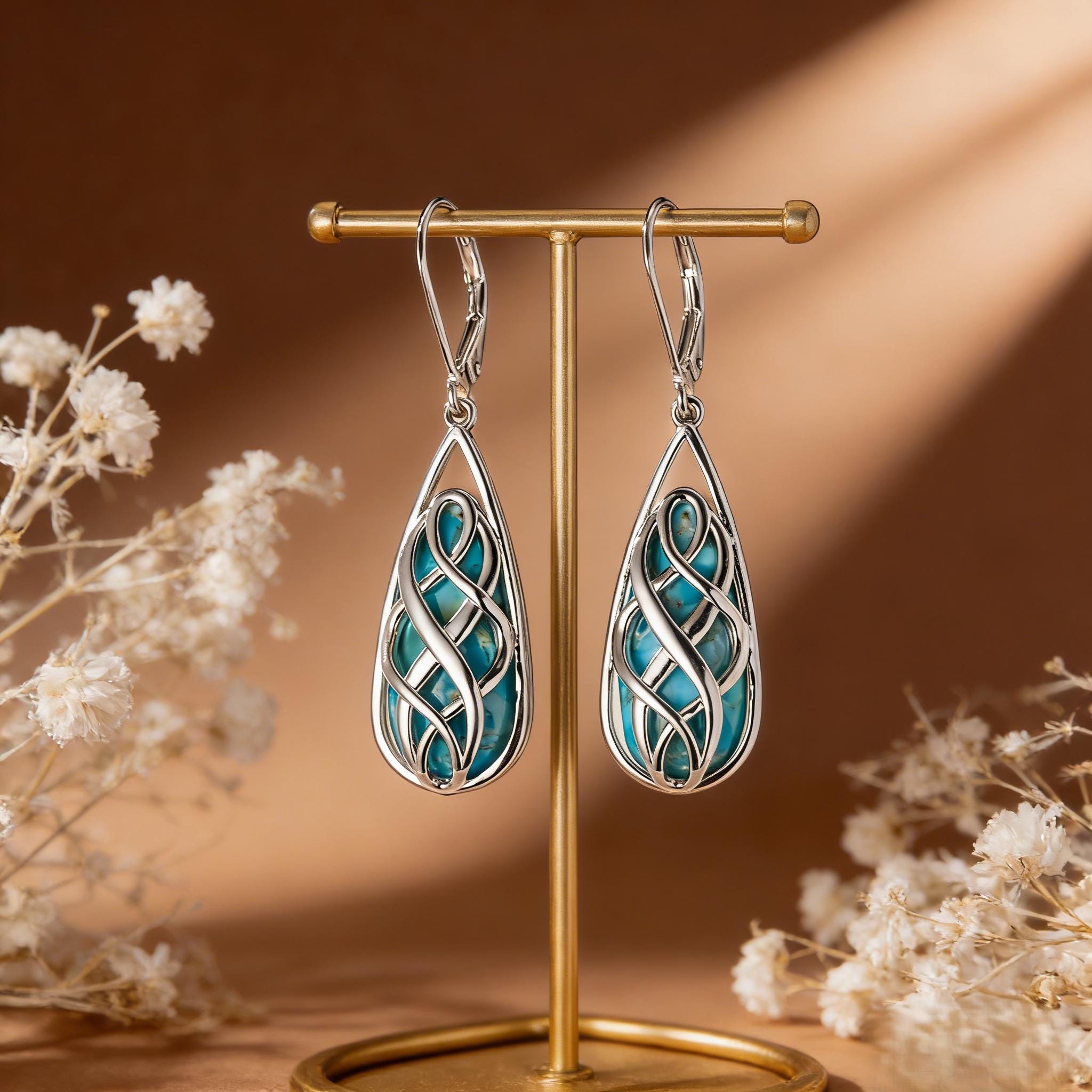 Orecchini a forma di cuore celtico in argento sterling