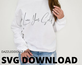 Love your self SVG- Self love svg- heavy on the self love svg- cricut svg- svg- svg instant download- self care svg- cameo svg- love svg