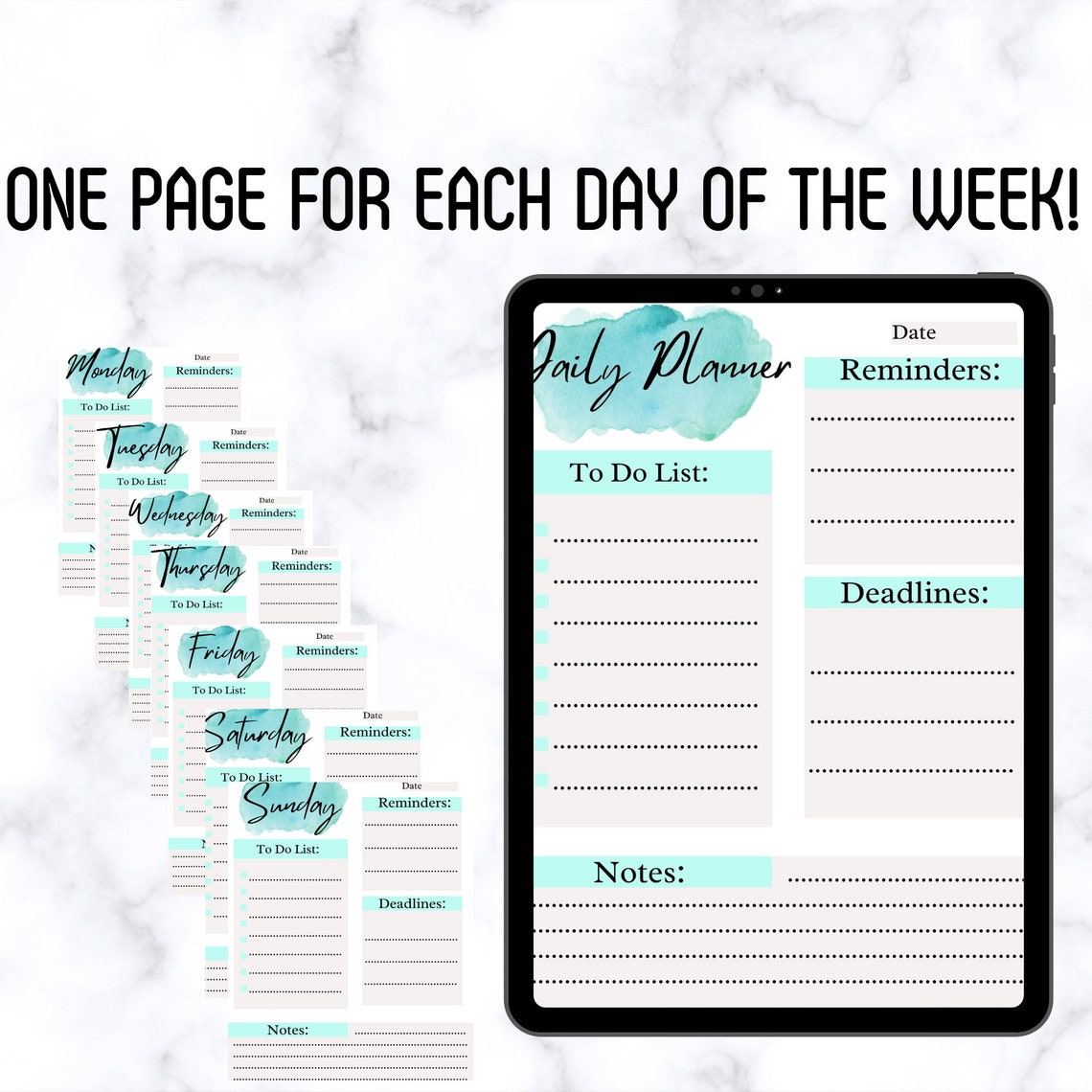 EDITABLE DAILY PLANNER to Do List Reminders Template Pdf, Excel