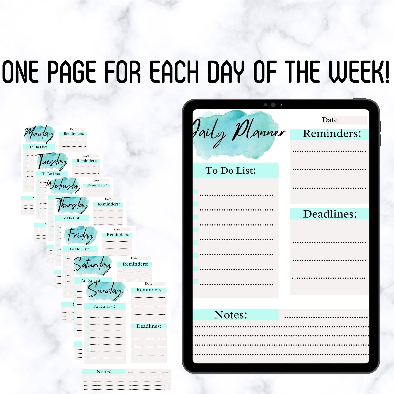 EDITABLE DAILY PLANNER to Do List Reminders Template Pdf, Excel