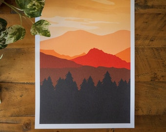 Autumn Mountains - Art Print (A4)