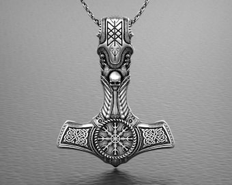 viking necklace gift for men mjolnir necklace Christmas gift for boyfriend pd014b Mjolnir Pendant bronze viking norse jewelry