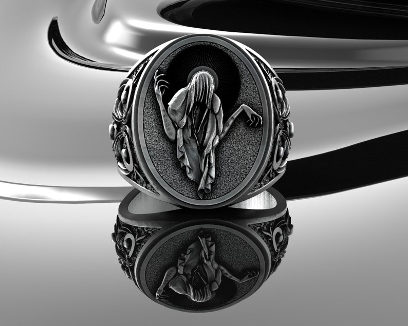 Witcher Silver Mens Ring Ghost Ring Viking Ring Etsy