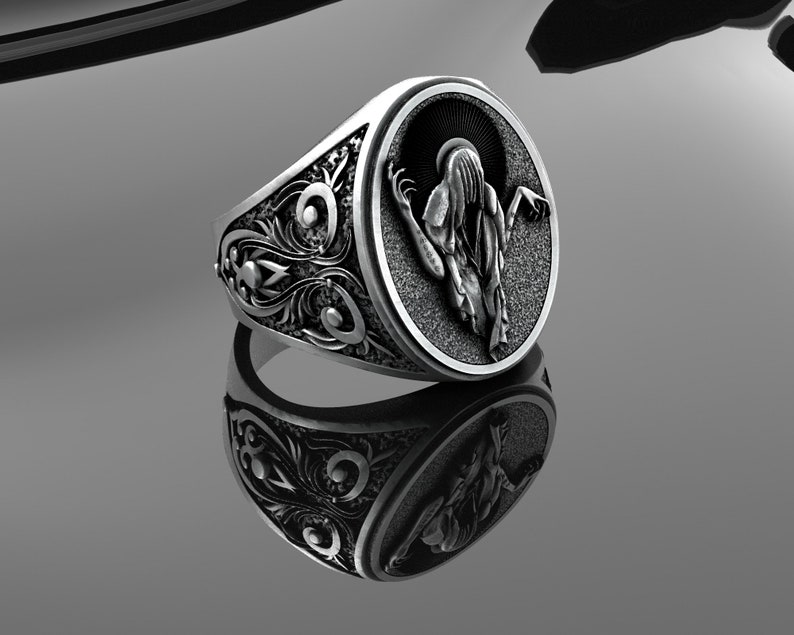 Witcher Silver Mens Ring Ghost Ring Viking Ring Etsy