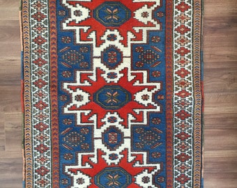 Antique Vintage Handmade Decorative Anatolian Rug, Ethnic Wool Carpet