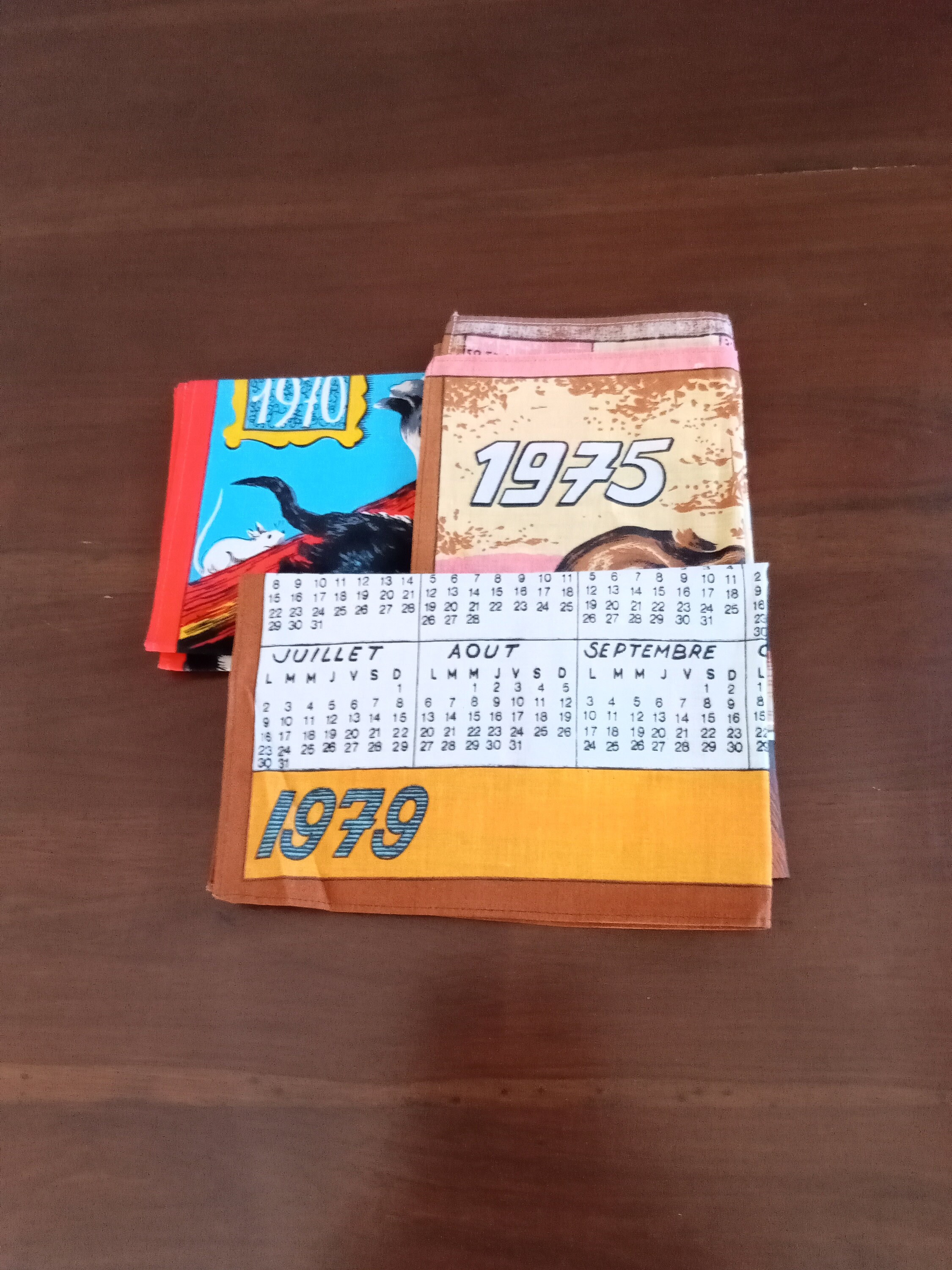 Torchons Calendriers Neufs Vintage, 1970 - 1975 1979