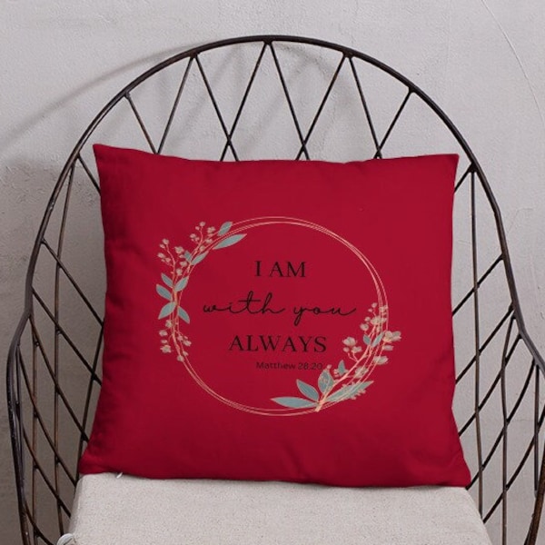 I Am With You Bible Verse Pillow || Great housewarming gift. Christian throw pillow covers. Pillows with Sayings. Decorative Pillow Cases.