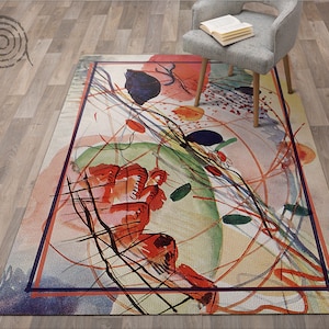 Tappetino in vinile colorato Aquarell di Wassily Kandinsky, tappetino in vinile colorato, tappeto in vinile acquerello, tappeto in linoleum astratto, tappetino, tappetino artistico