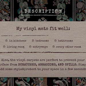 Antique With Classical Vinyl Floor Mat, Bronze Vinyl Mat, Brown Vinyl Rug, Retro Linoleum Rug, Kitchen Mat, Decorative Mat, Luxury Rug image 5